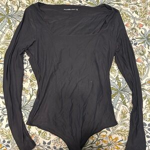 Abercrombie & Fitch Dark Gray Long Sleeve Bodysuit